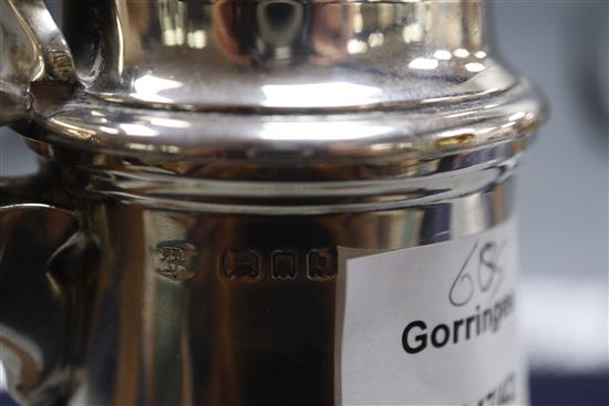 A George V silver baluster chocolate pot, by Searle & Co, London, 1930, 22.8cm, gross 20 oz.